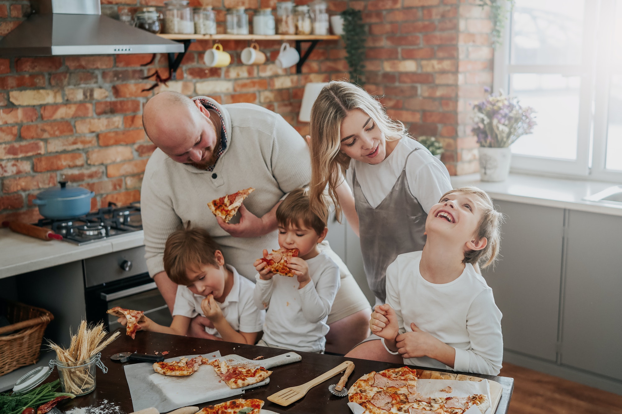 Parenthood of young wife and husband and their children